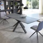 Mesa de comedor extensible de vitrocerámica, l.160 / 240xp.90 cm, Bacco Viadurini