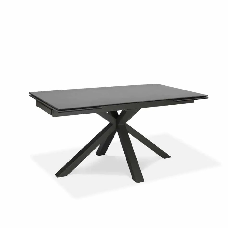 Mesa de comedor extensible de vitrocerámica, l.160 / 240xp.90 cm, Bacco Viadurini
