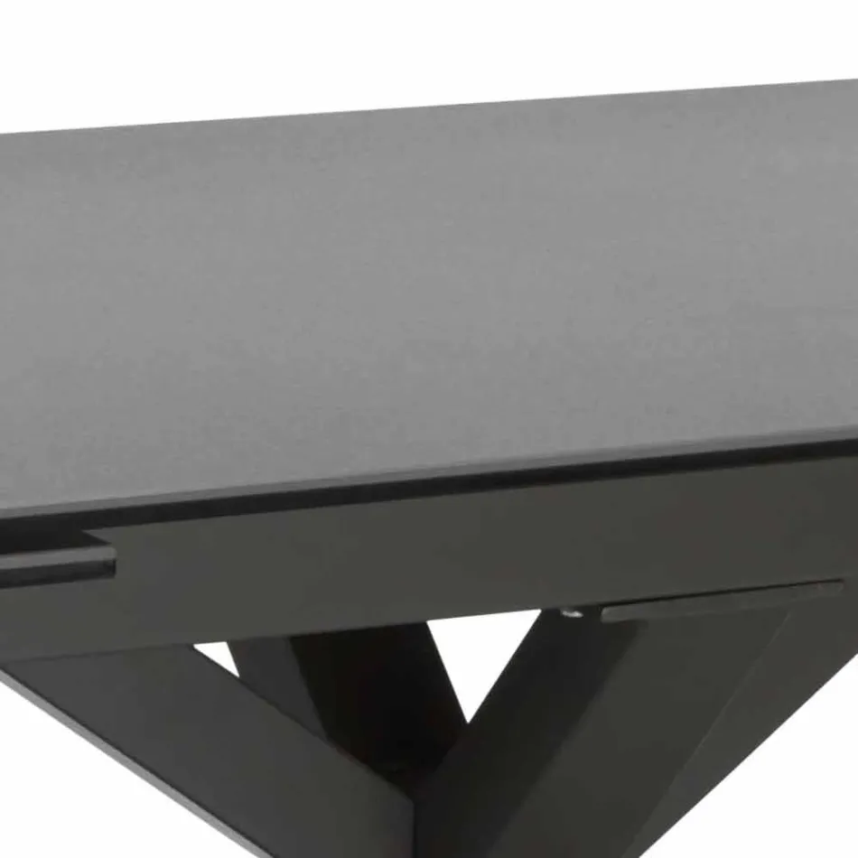 Mesa de comedor extensible de vitrocerámica, l.160 / 240xp.90 cm, Bacco Viadurini