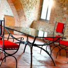 Mesa de comedor artesanal con tapa de cristal Made in Italy - Principe Viadurini