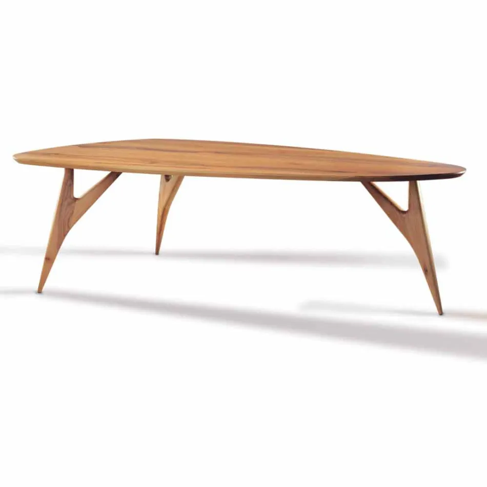 Mesa de comedor artesanal en madera maciza de nogal Made in Italy - Nocino Viadurini