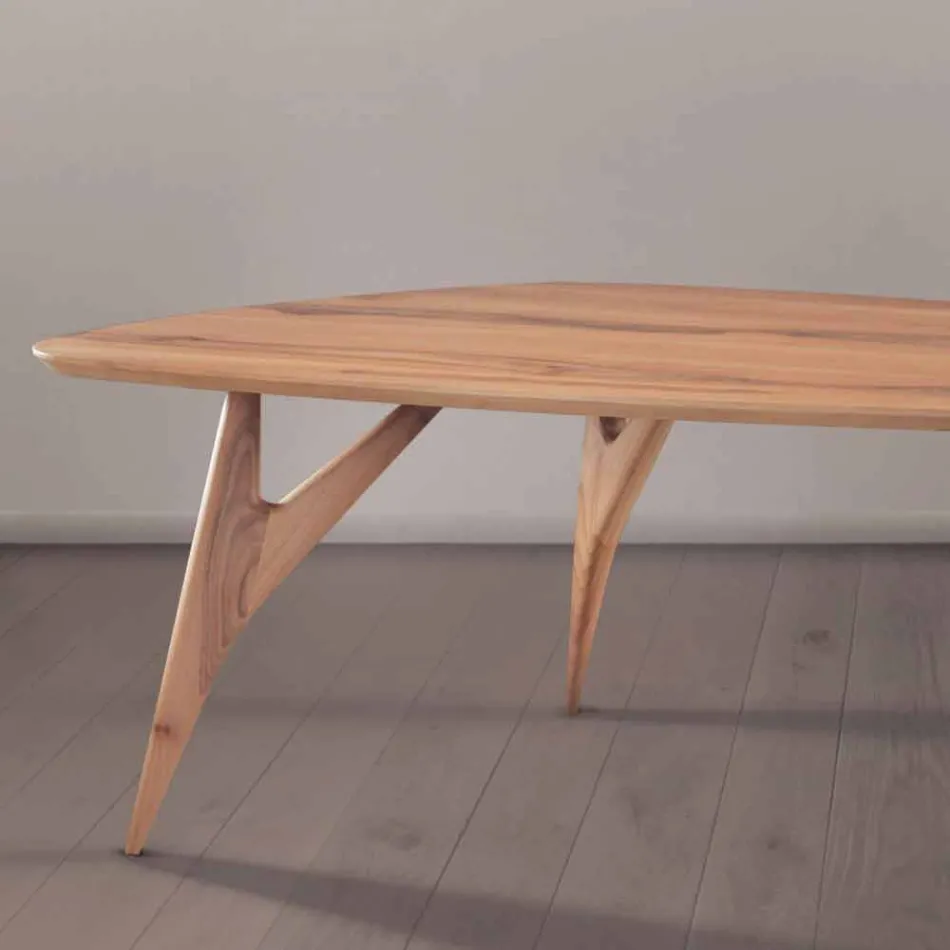 Mesa de comedor artesanal en madera maciza de nogal Made in Italy - Nocino Viadurini