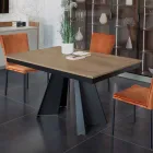 Mesa de Comedor que se Extiende y Ensancha en Melamina y Metal - Devendra Viadurini