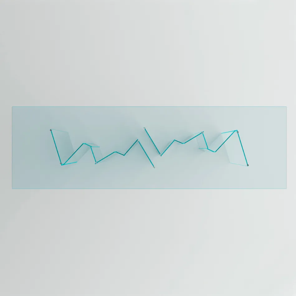 Mesa de comedor con base y tapa rectangular de vidrio Made in Italy - Thommy Viadurini