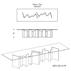 Mesa de comedor con base y tapa rectangular de vidrio Made in Italy - Thommy Viadurini