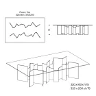 Mesa de comedor con base y tapa rectangular de vidrio Made in Italy - Thommy Viadurini