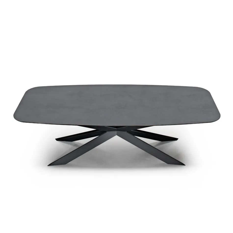 Mesa de comedor con tapa de barril en laminado HPL Made in Italy - Grotta Viadurini
