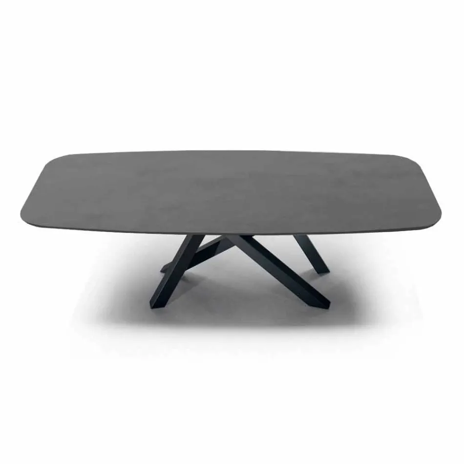 Mesa de comedor con tapa en forma de barril en laminado HPL Made in Italy - Settimmio Viadurini