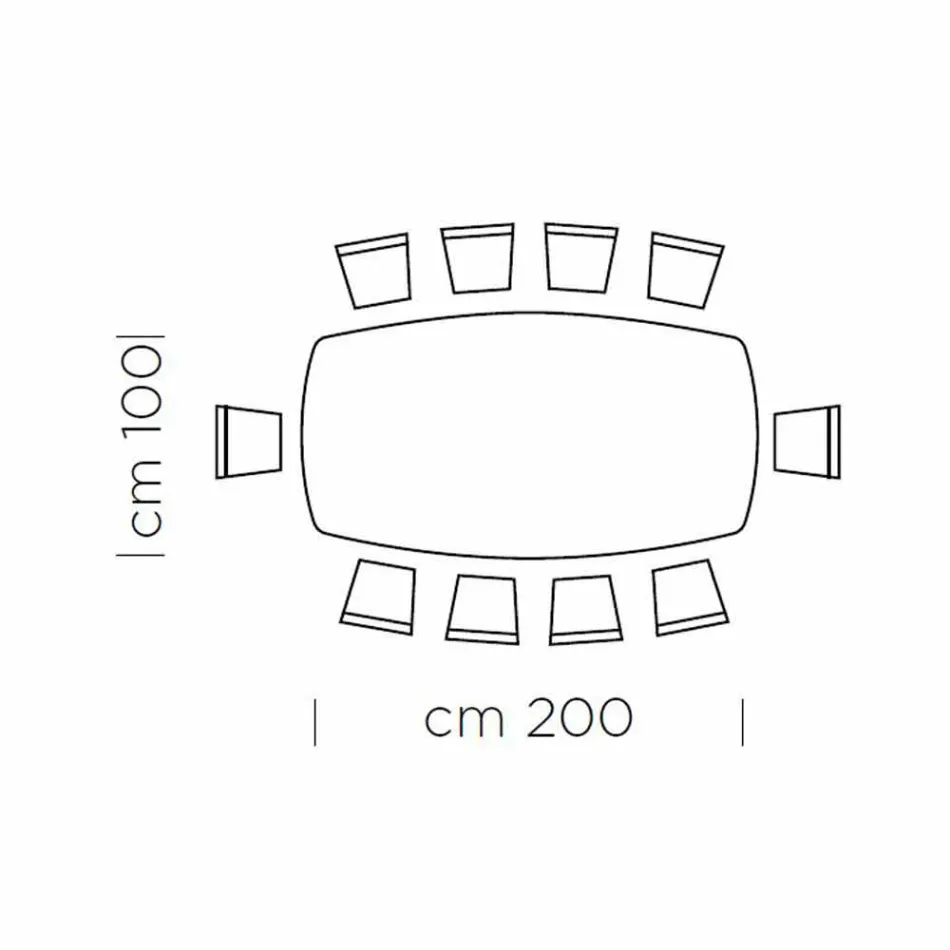 Mesa de comedor con tapa en forma de barril en laminado HPL Made in Italy - Settimmio Viadurini