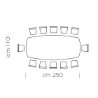 Mesa de comedor con tapa en forma de barril en laminado HPL Made in Italy - Settimmio Viadurini