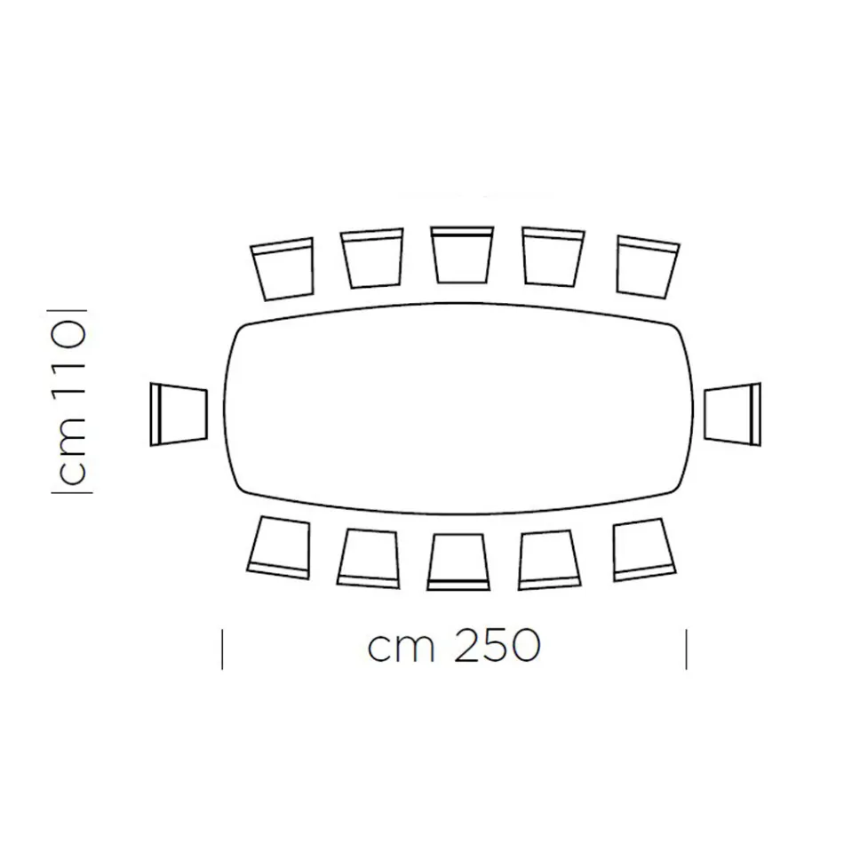 Mesa de comedor con tapa en forma de barril en laminado HPL Made in Italy - Settimmio Viadurini