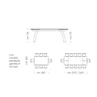 Mesa de comedor con tapa de cristal extensible Made in Italy - Antimo Viadurini