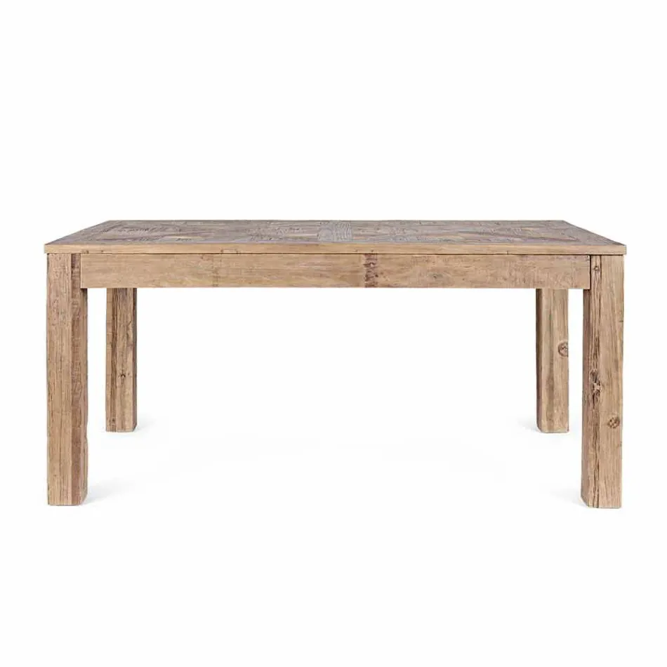 Mesa de comedor Homemotion con tablero y patas en madera de olmo - Olmo Viadurini