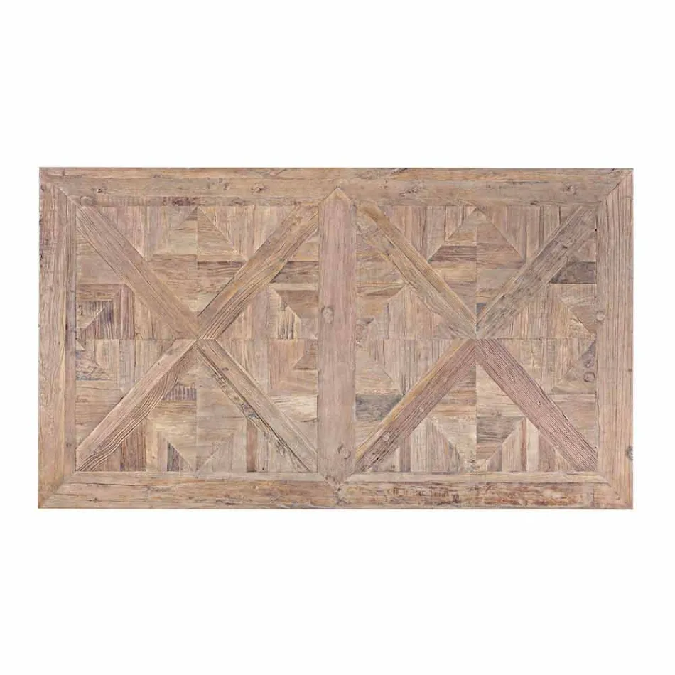 Mesa de comedor Homemotion con tablero y patas en madera de olmo - Olmo Viadurini