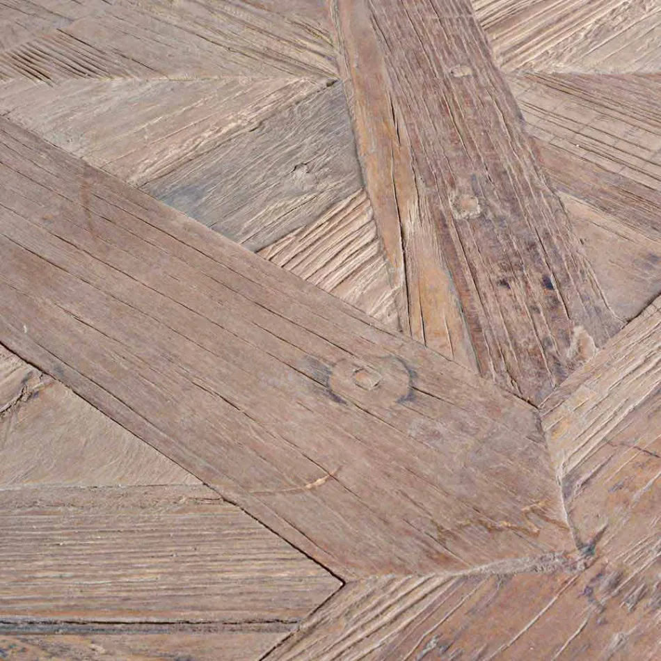 Mesa de comedor Homemotion con tablero y patas en madera de olmo - Olmo Viadurini