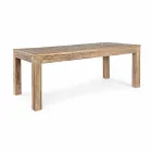 Mesa de comedor Homemotion con tablero y patas en madera de olmo - Olmo Viadurini