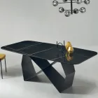 Mesa de Comedor con Tapa de Cerámica Efecto Mármol Made in Italy - Mirco Viadurini
