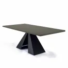 Mesa de Comedor con Tapa Fenix y Base de Acero Made in Italy - Dálmata Viadurini