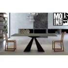 Mesa de Comedor con Tapa Fenix y Base de Acero Made in Italy - Dálmata Viadurini
