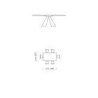 Mesa de Comedor con Tapa Fenix y Base de Acero Made in Italy - Dálmata Viadurini