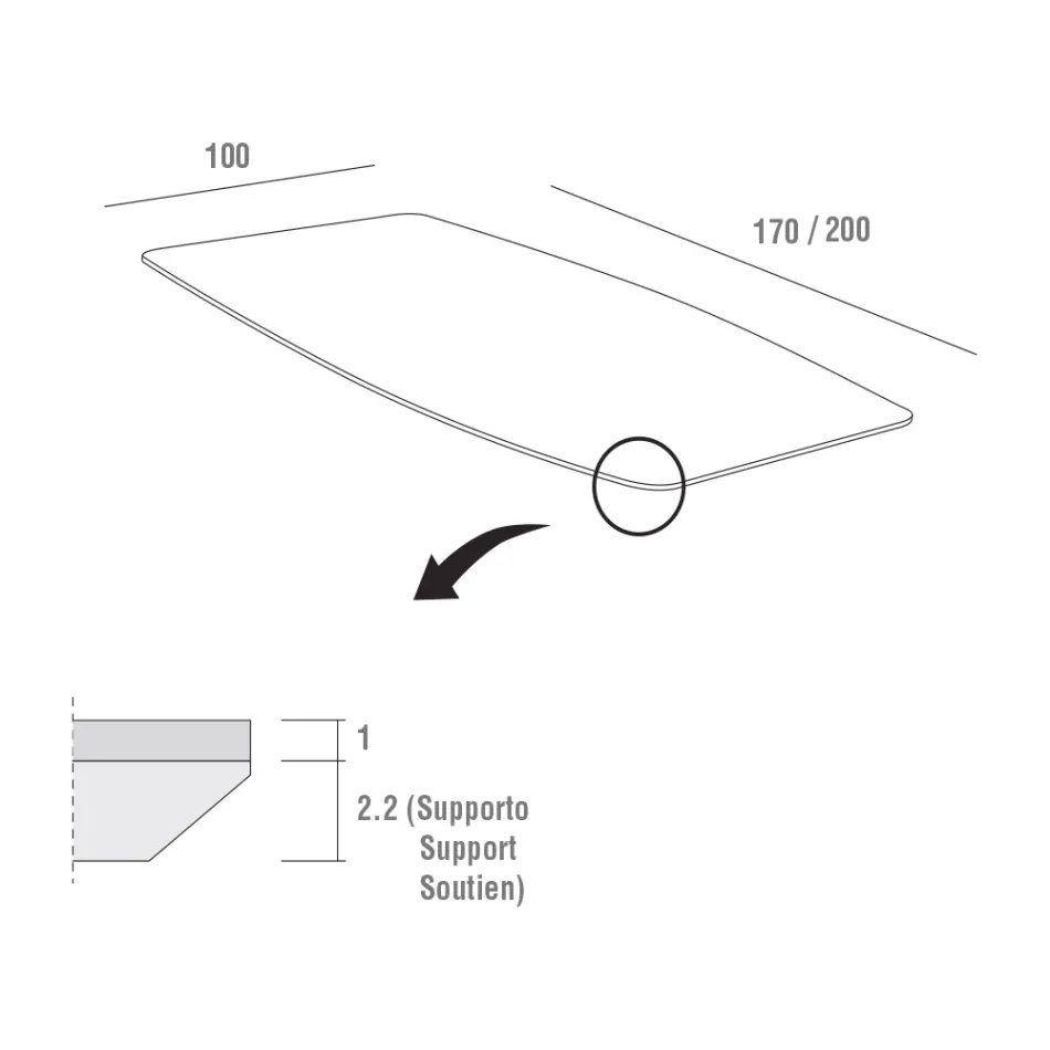 Mesa de comedor con tapa de Hpl y base de metal Made in Italy - Aresto Viadurini