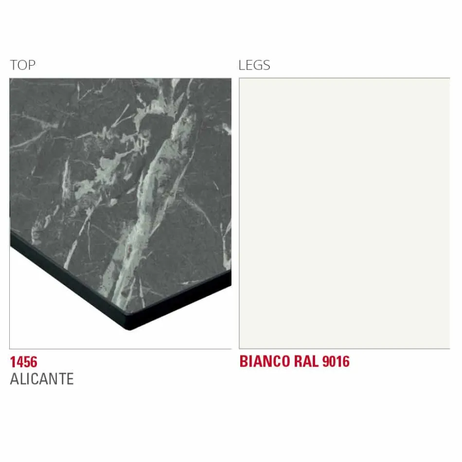 Mesa de comedor con tapa de Hpl y base de metal Made in Italy - Aresto Viadurini