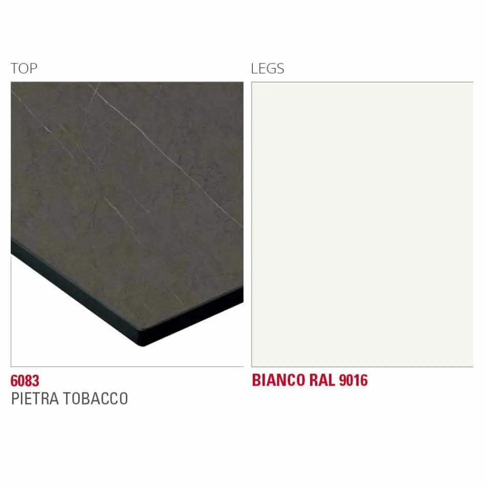 Mesa de comedor con tapa de Hpl y base de metal Made in Italy - Aresto Viadurini