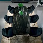 Mesa de comedor con tablero en fino hipermármol Made in Italy - Settimmio Viadurini