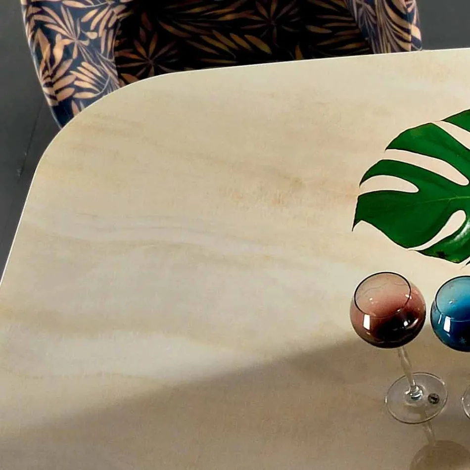 Mesa de comedor con tablero en fino hipermármol Made in Italy - Settimmio Viadurini