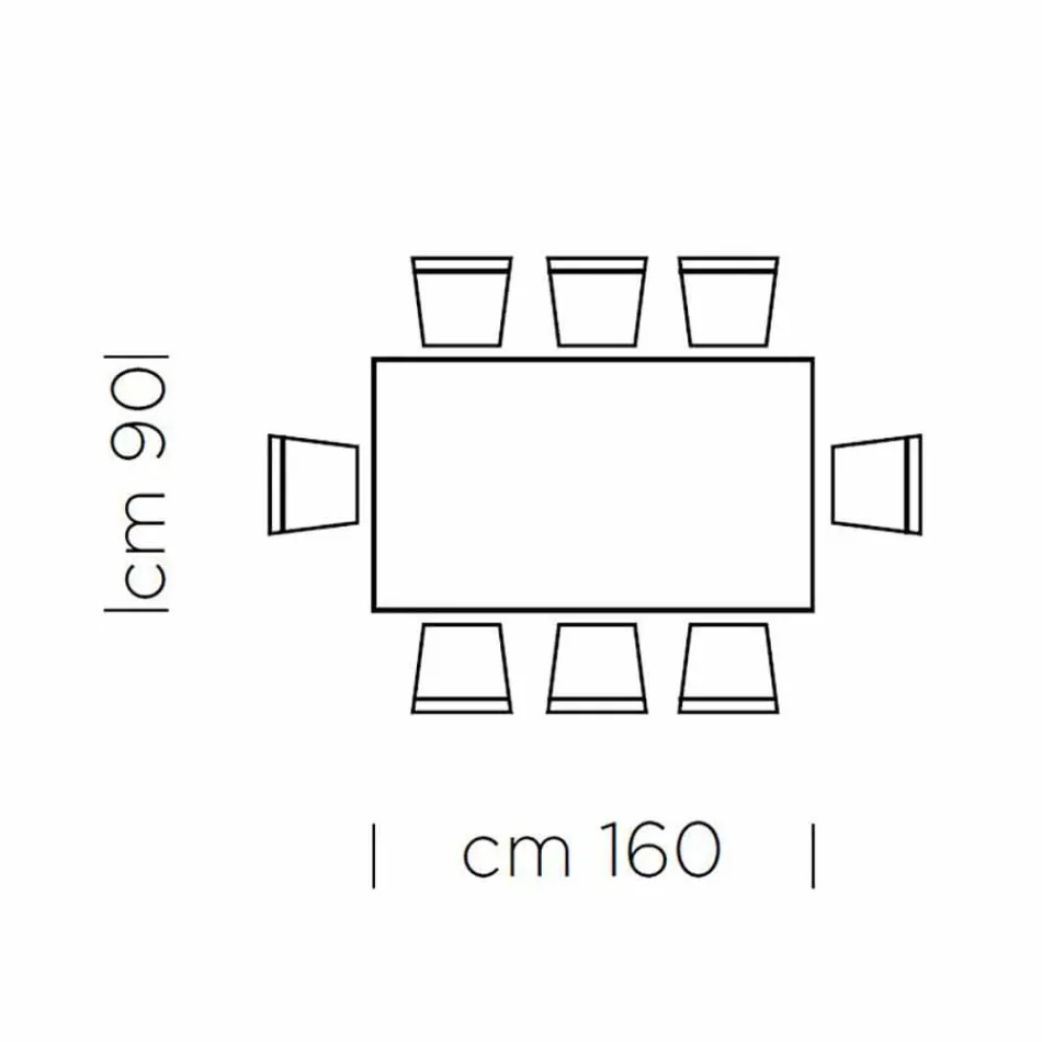 Mesa de comedor con tapa de madera chapada Made in Italy - Settimmio Viadurini