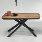 Mesa de comedor con tapa chapada en roble Made in Italy - Antonino Viadurini
