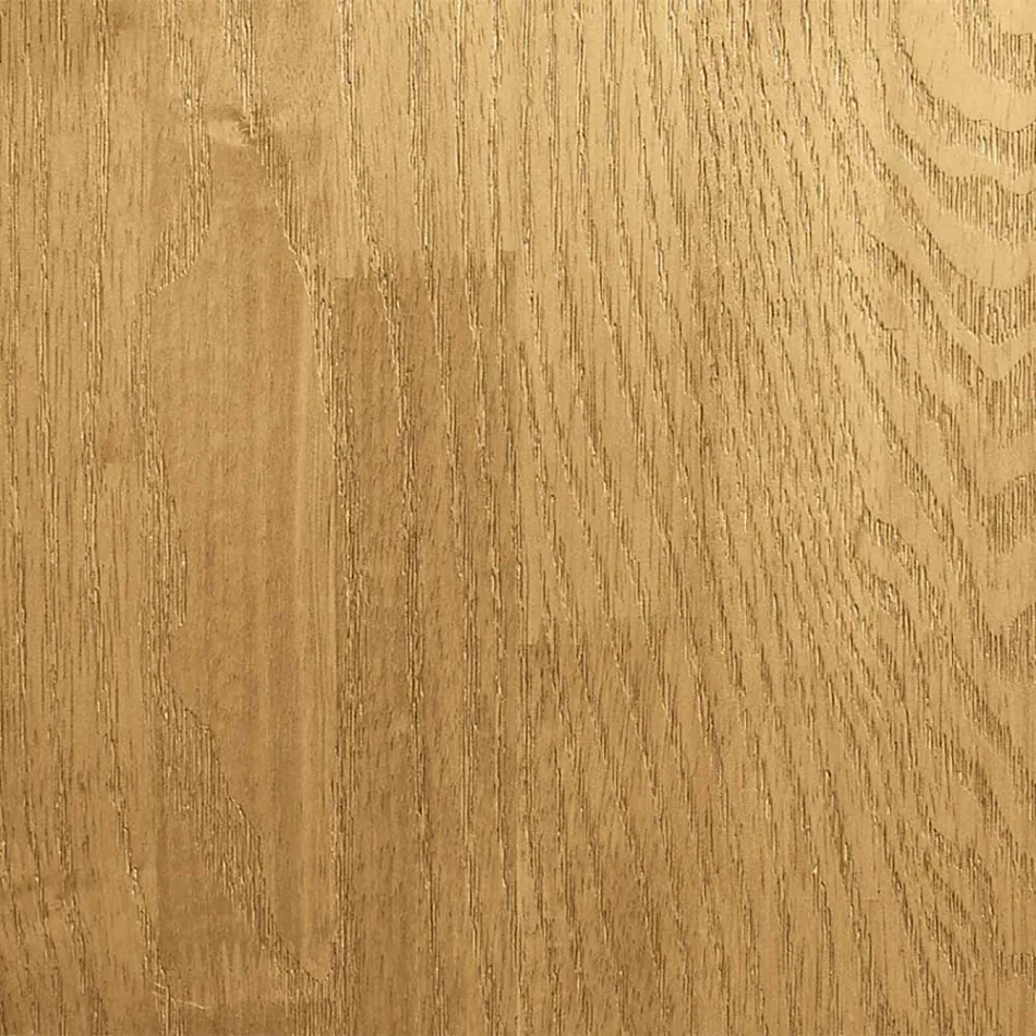 Mesa de Comedor con Tablero de Madera Maciza y Base de Metal - Ibisco Viadurini