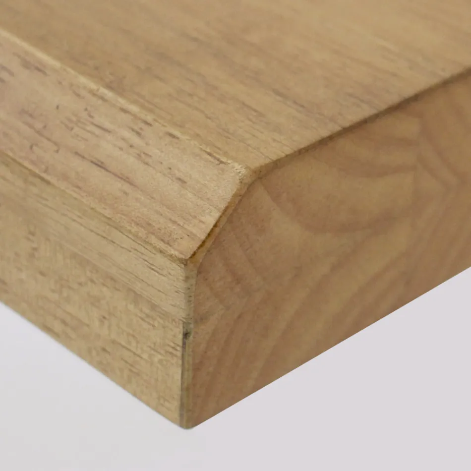 Mesa de Comedor con Tablero de Madera Maciza y Base de Metal - Ibisco Viadurini