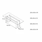 Mesa de Comedor con Tapa de Cristal Ahumado y Base de Metal 4 Dimensiones - Speck Viadurini