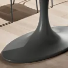 Mesa de comedor de calidad con tapa de cristal lacado Made in Italy - Brontolo Viadurini