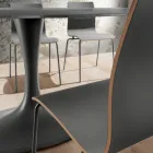 Mesa de comedor de calidad con tapa de cristal lacado Made in Italy - Brontolo Viadurini