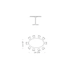 Mesa de comedor con tapa ovalada en laminado HPL Made in Italy - Dollars Viadurini