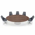 Mesa de comedor con tapa ovalada en laminado HPL Made in Italy - Dollars Viadurini