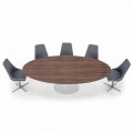 Mesa de comedor con tapa ovalada en laminado HPL Made in Italy - Dólares