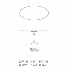 Mesa de comedor con tablero de mármol ovalado Made in Italy - Excelente Viadurini