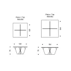 Mesa de comedor con tapa cuadrada y base de vidrio Made in Italy - Tiseo Viadurini