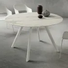 Mesa de Comedor con Tapa Redonda de Laminam Made in Italy - Lingotto Viadurini