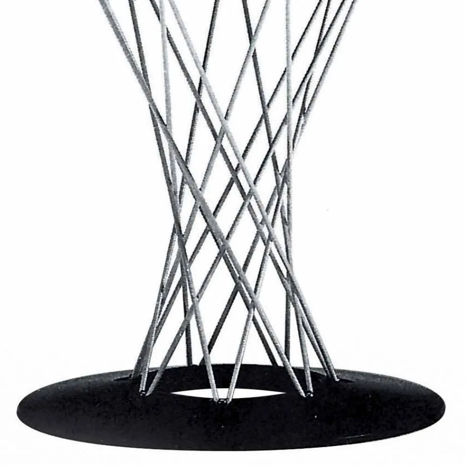 Mesa de comedor con tapa redonda en laminado negro Made in Italy - Plaza Viadurini