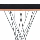 Mesa de comedor con tapa redonda en laminado negro Made in Italy - Plaza Viadurini