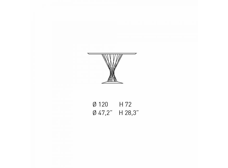 Mesa de comedor con tapa redonda en laminado negro Made in Italy - Plaza Viadurini