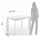 mesa de comedor con tapa de cristal templado pintado bianco Zeno Viadurini