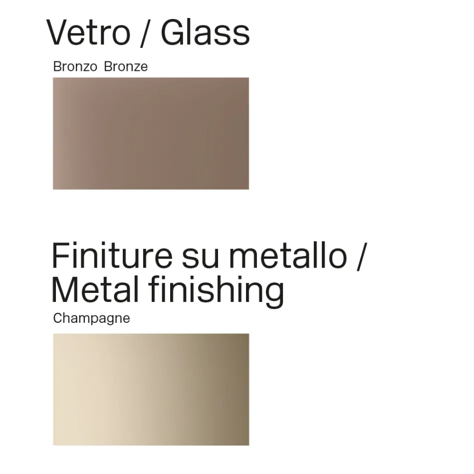 Mesa de comedor Opalia de 320 cm, de cristal y metal, fabricada en Italia. Viadurini