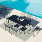 Mesa de comedor rectangular para exteriores en acero galvanizado Made in Italy - Elvia Viadurini
