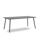 Mesa de comedor rectangular para exteriores en acero galvanizado Made in Italy - Elvia Viadurini