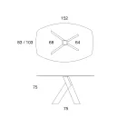 Sala de estar Mesa de comedor Tapa de vidrio y patas de madera - Botánico Viadurini